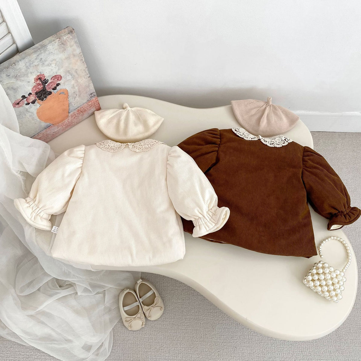 (Pre Order 2 Weeks)Girls Fall&Winter Lace Collar Coat