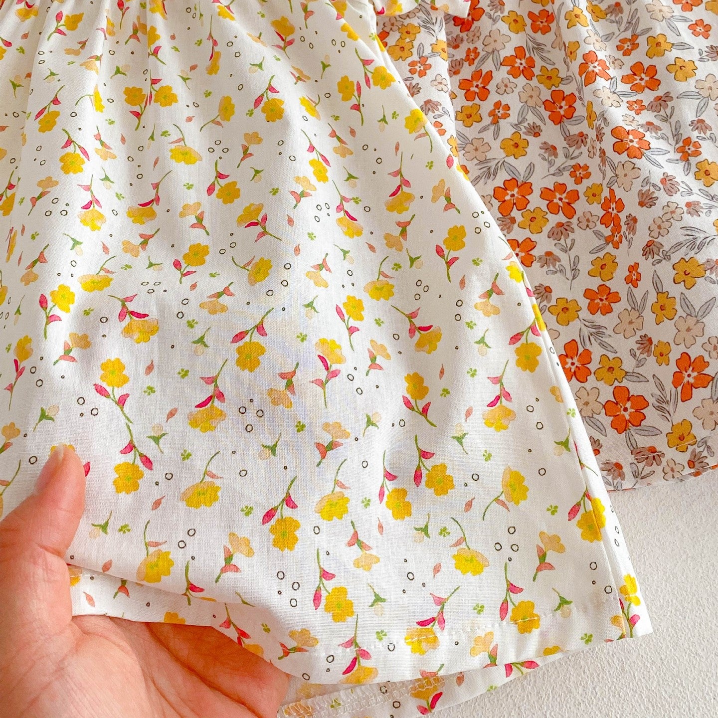 (In Production)Girls Spring and Summer Floral Doll Collar Dress