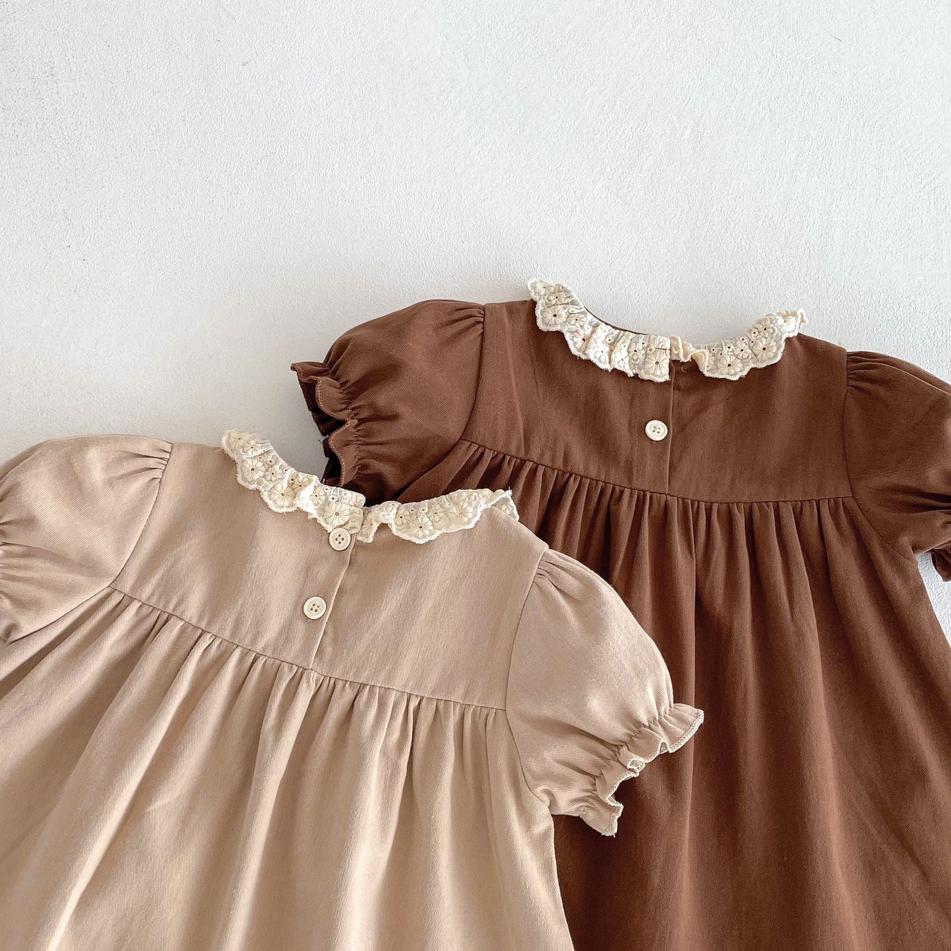 (In Production)Girls Fall Floral Embroidery Ruffle Dress