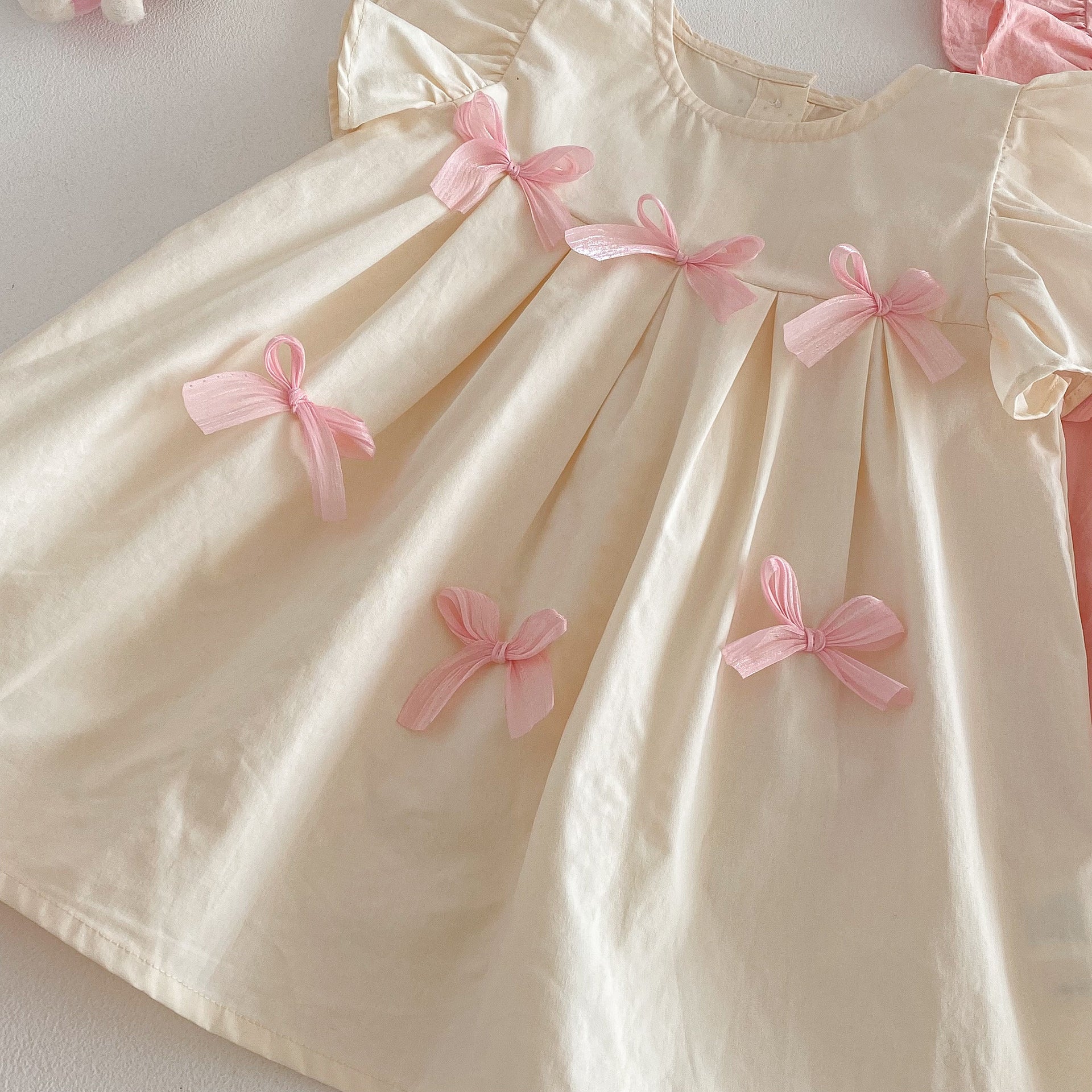 (Pre Order 2 Weeks)Girls Bow Flying Sleeves Dress