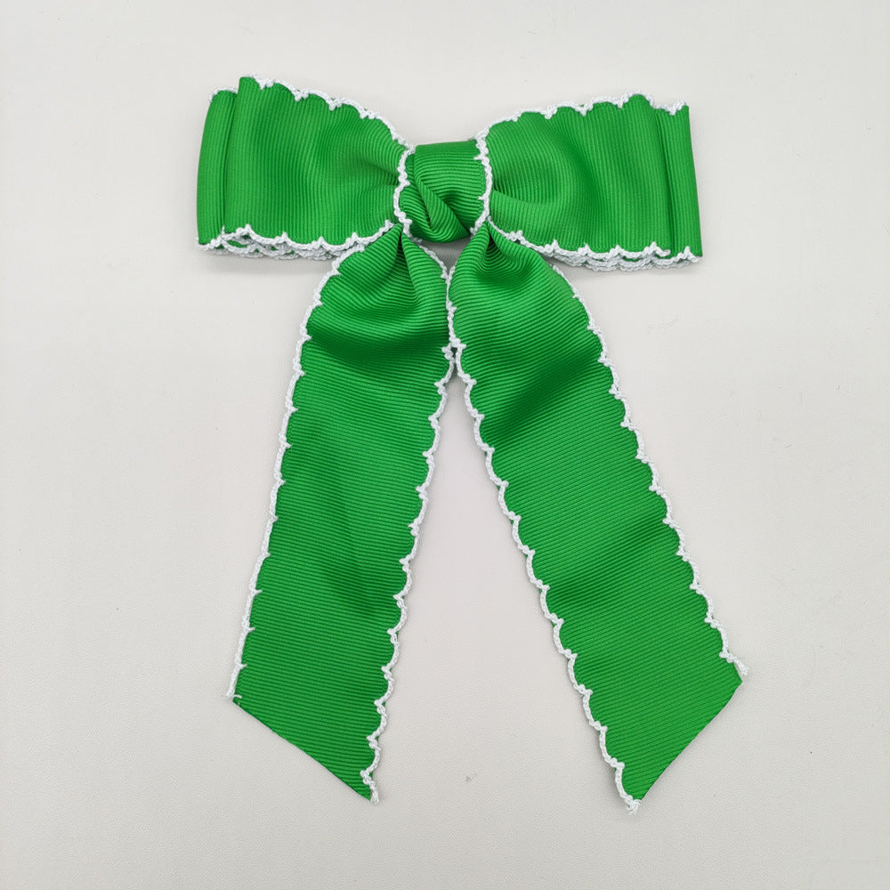 (Pre Order)Girls Solid Color Bow Hair Clip 2PCS