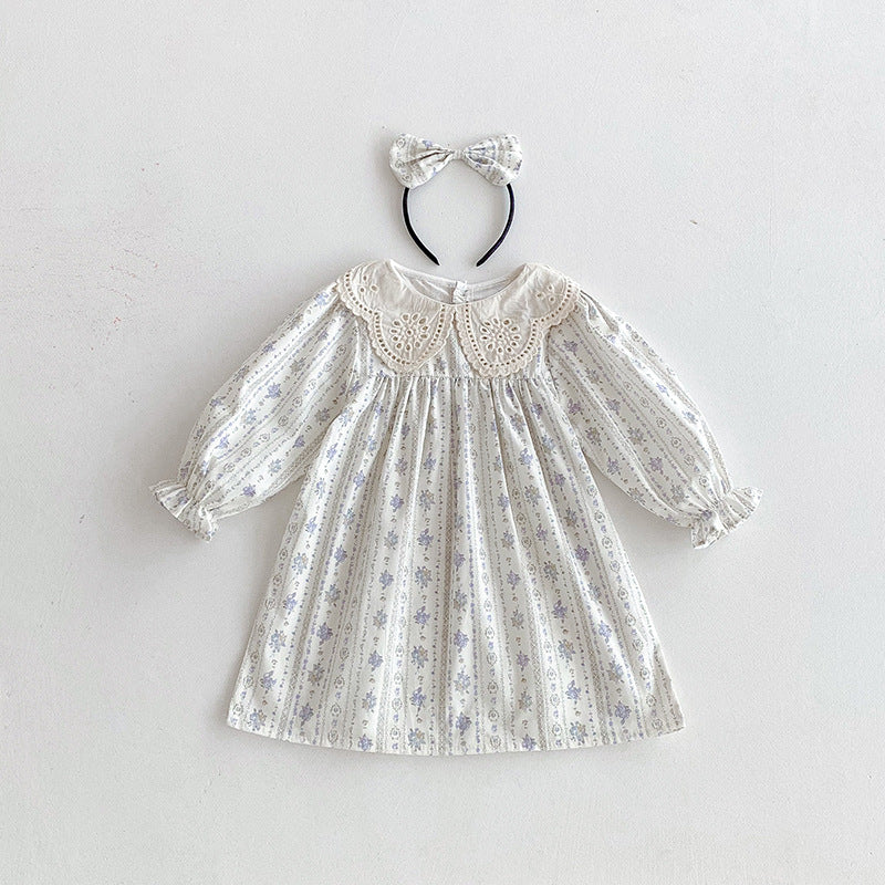 (In Production)Sisters Baby Lace Collar Lavender Dress&Romper