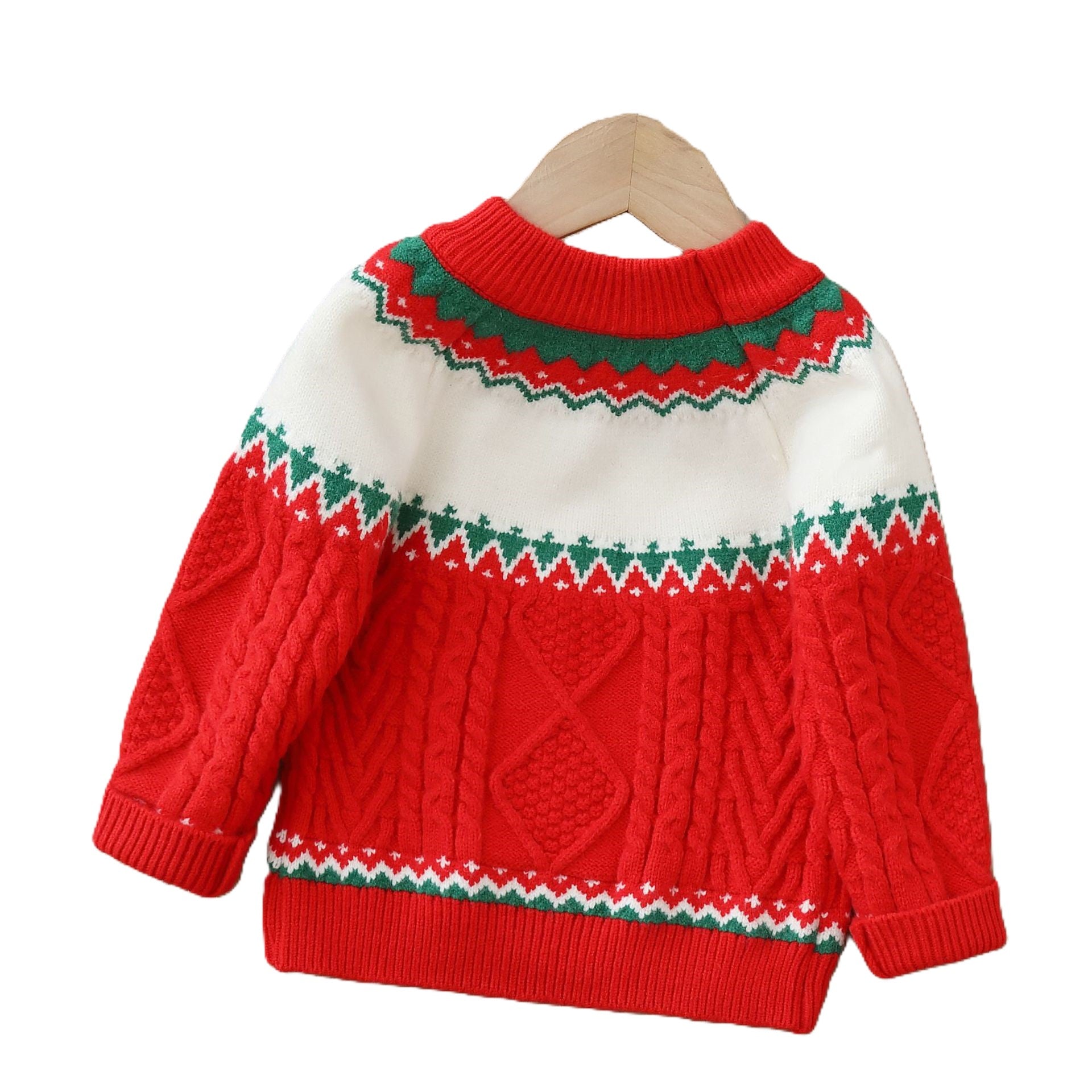 (In Production)Girls Christmas Gingerbread Applique Knitted Sweater