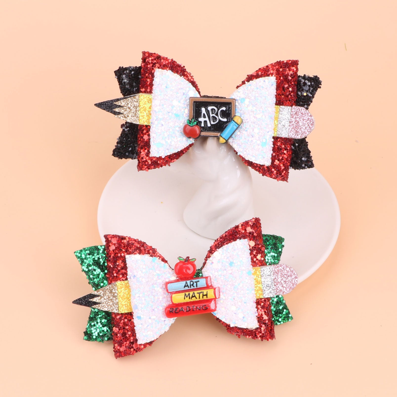 (Pre Order)Girls Summer Back To School Glitter Hair Clip