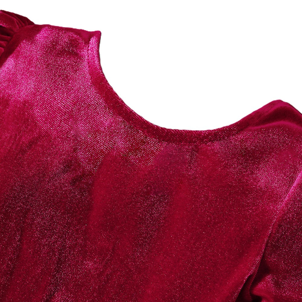 (In Production)Girls Christmas Velvet Dress