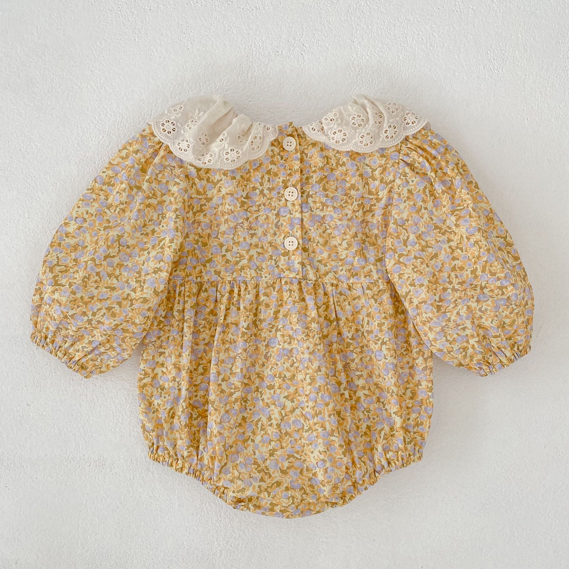 (Pre Order 2 Weeks)Sisters Fall Floral Print Smocked Dress&Romper