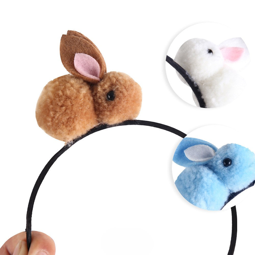 (Pre Order)Girls Easter Fluffy Bunny Headband