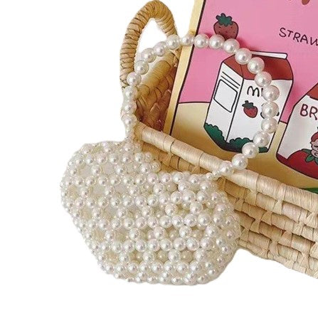 (Pre Order)Girls Spring and Summer Stylish Hand-woven Pearl Bag