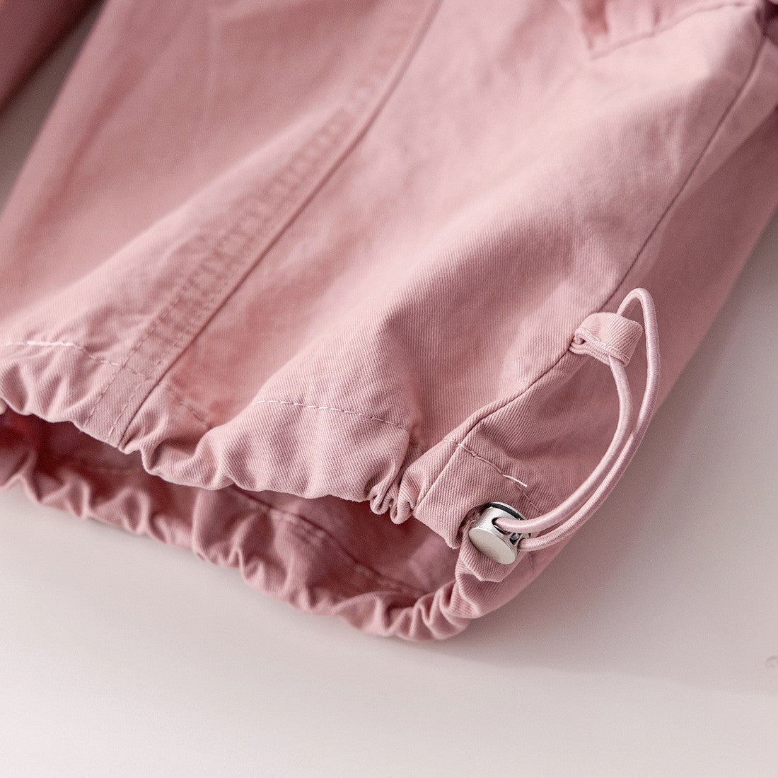 (In Production)Girls Spring Pink Multi-pocket Cargo Pants
