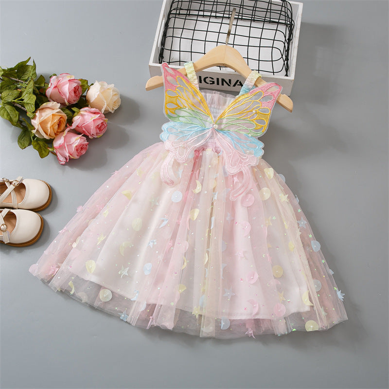 (In Production)Girls Spring&Summer Butterfly Tulle Dress