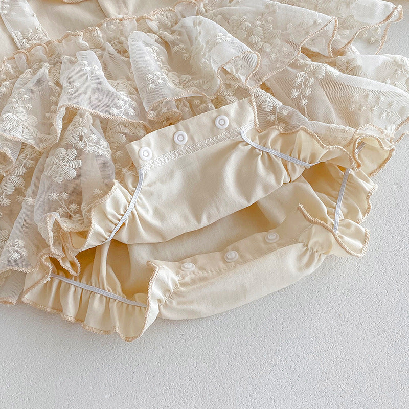 (In Production)Toddler Girls Fall&Winter Lace Ruffle Romper