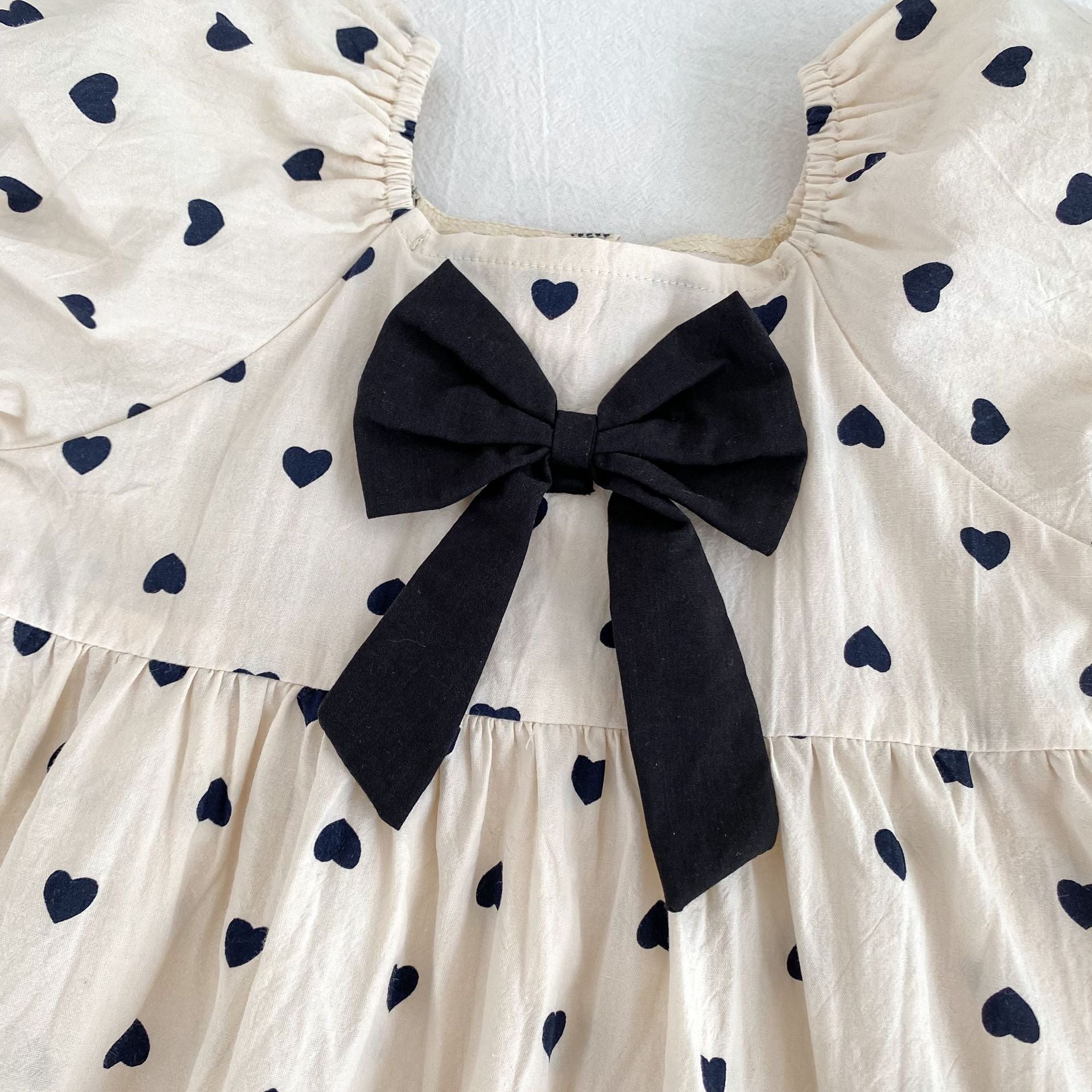 (Pre Order 2 Weeks)Sisters Love Printed Bow Tie Dress&Romper