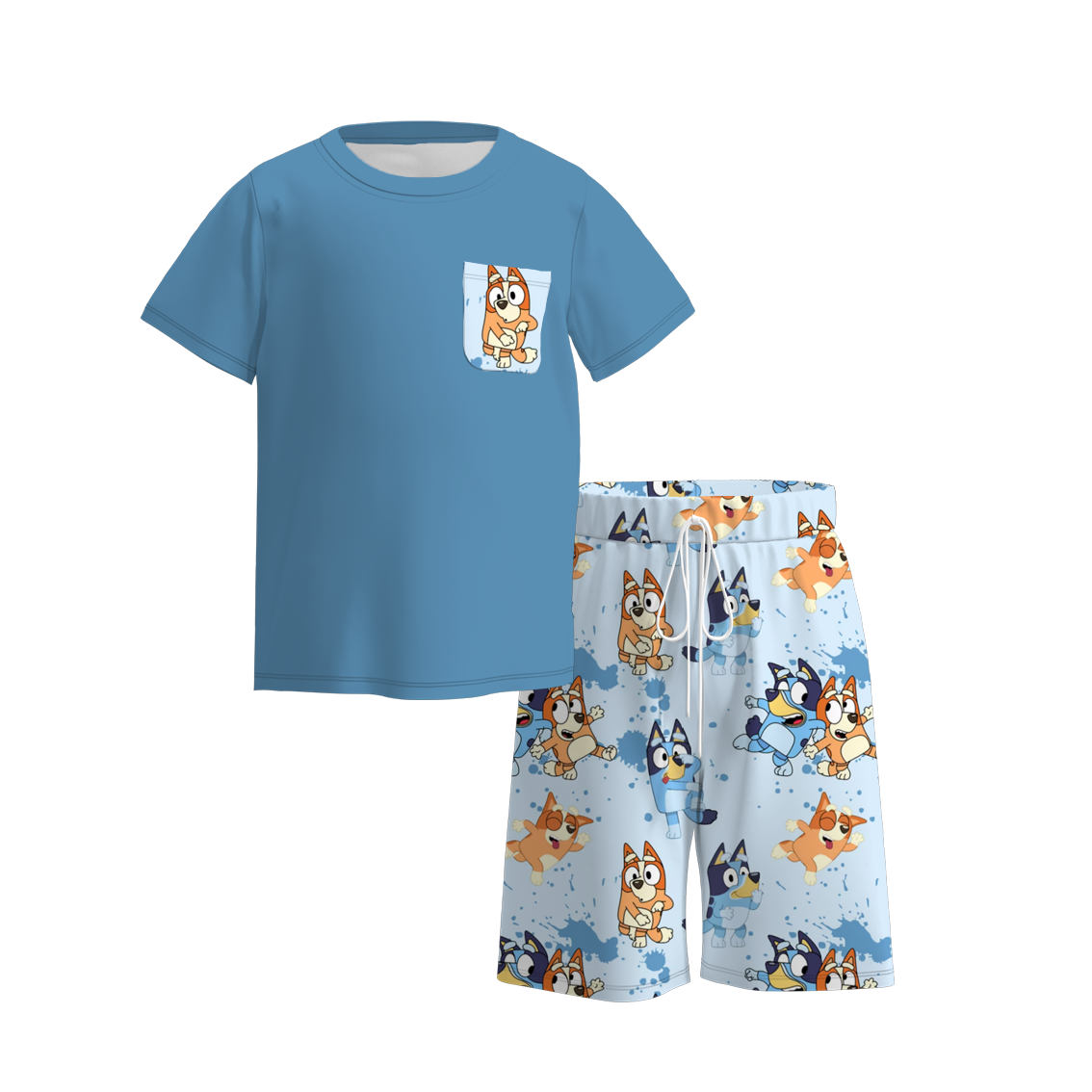 (Pre Order)Boys Cartoon Character Shorts Set