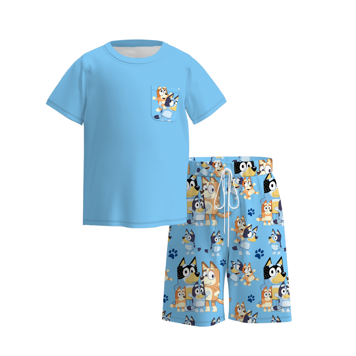 (Pre Order)Boys Cartoon Character Shorts Set