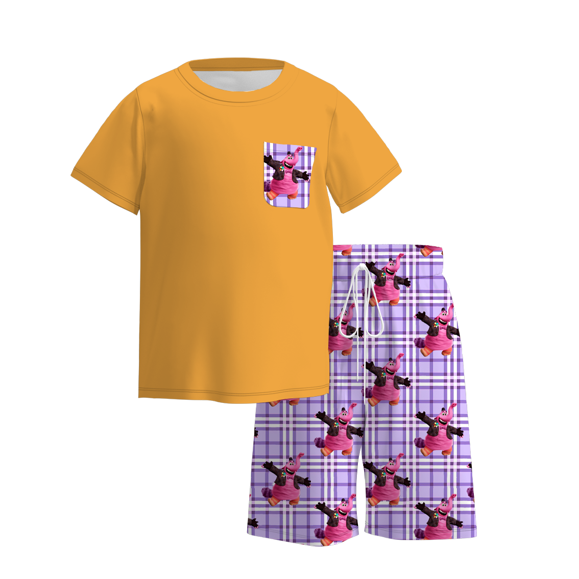 (Pre Order)Boys Summer Cartoon Print Short Set
