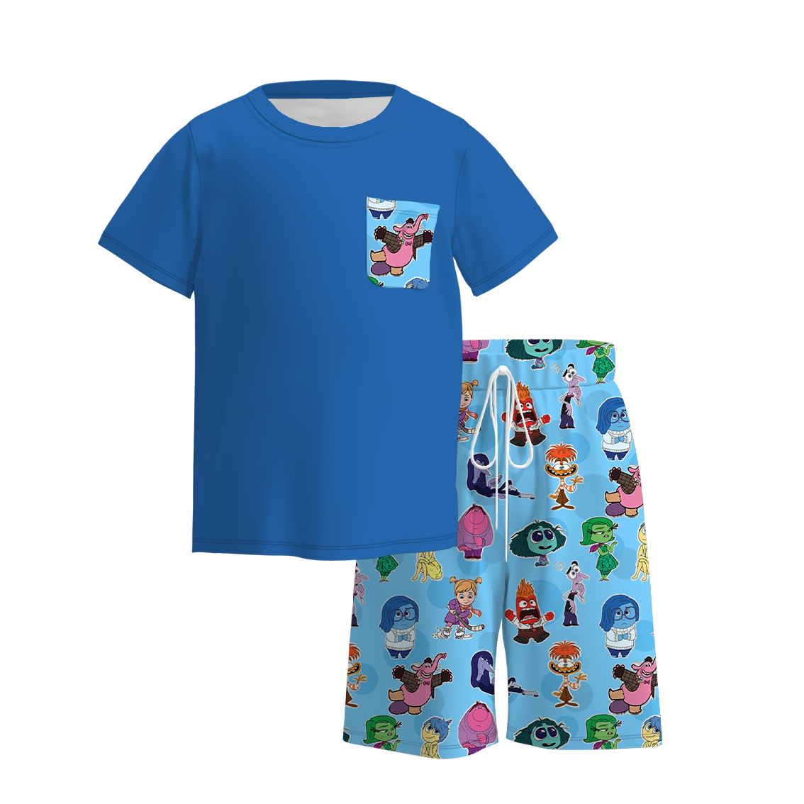 (Pre Order)Boys Summer Cartoon Print Short Set