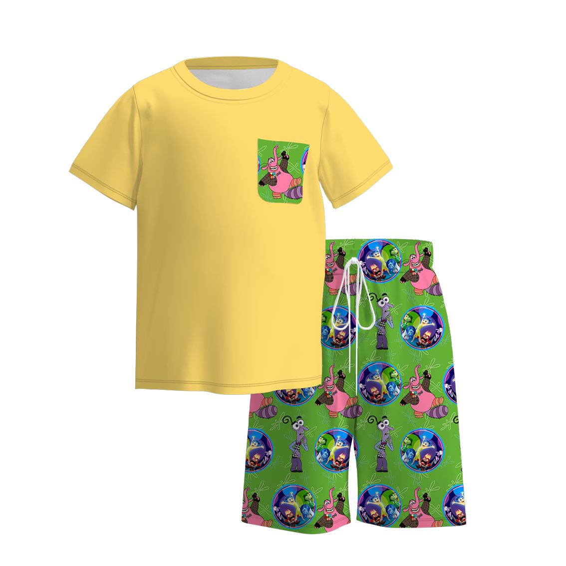 (Pre Order)Boys Summer Cartoon Print Short Set