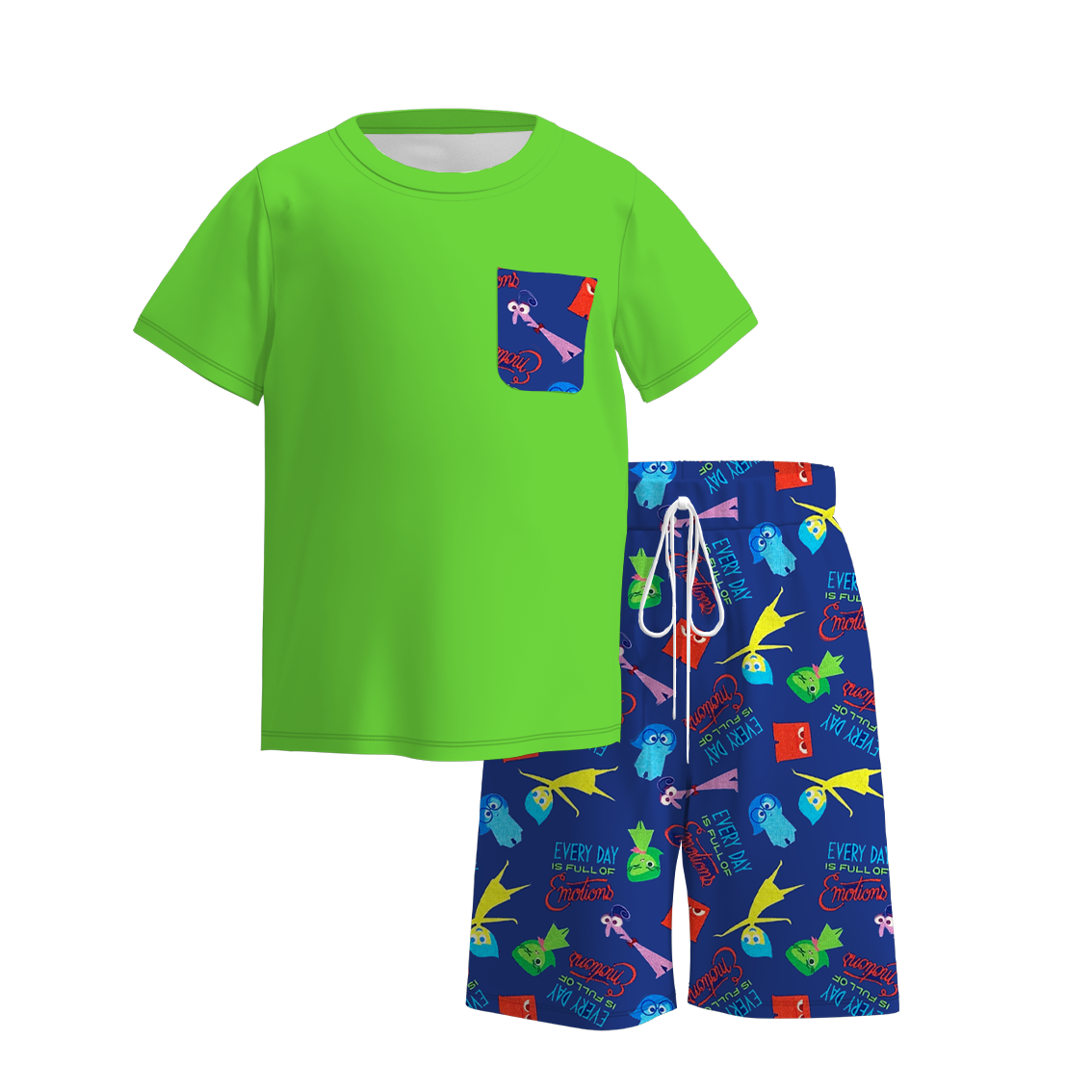 (Pre Order)Boys Summer Cartoon Print Short Set