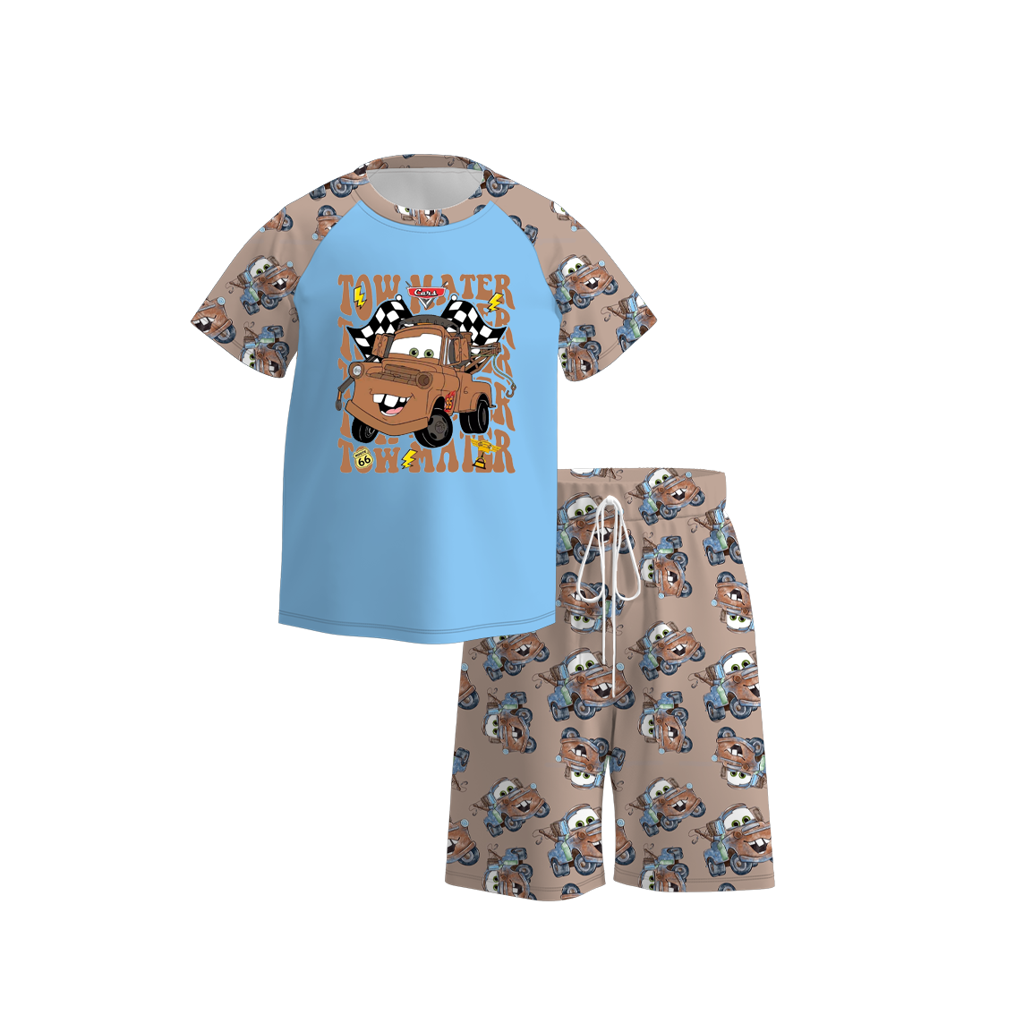 (Pre Order)Boys Summer Cars Pixar Print Short Set