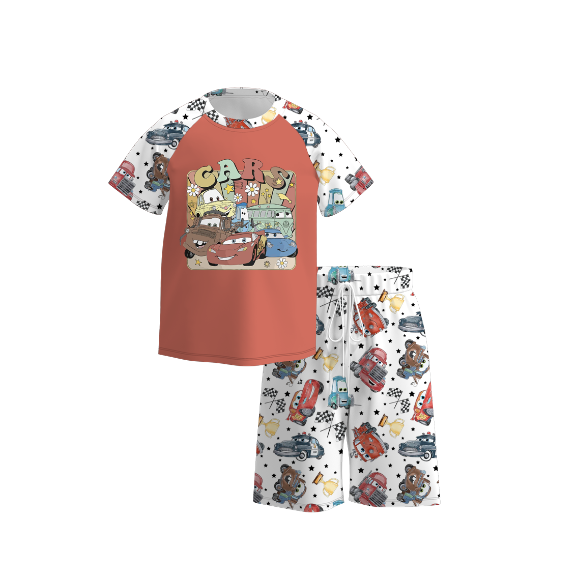 (Pre Order)Boys Summer Cars Pixar Print Short Set
