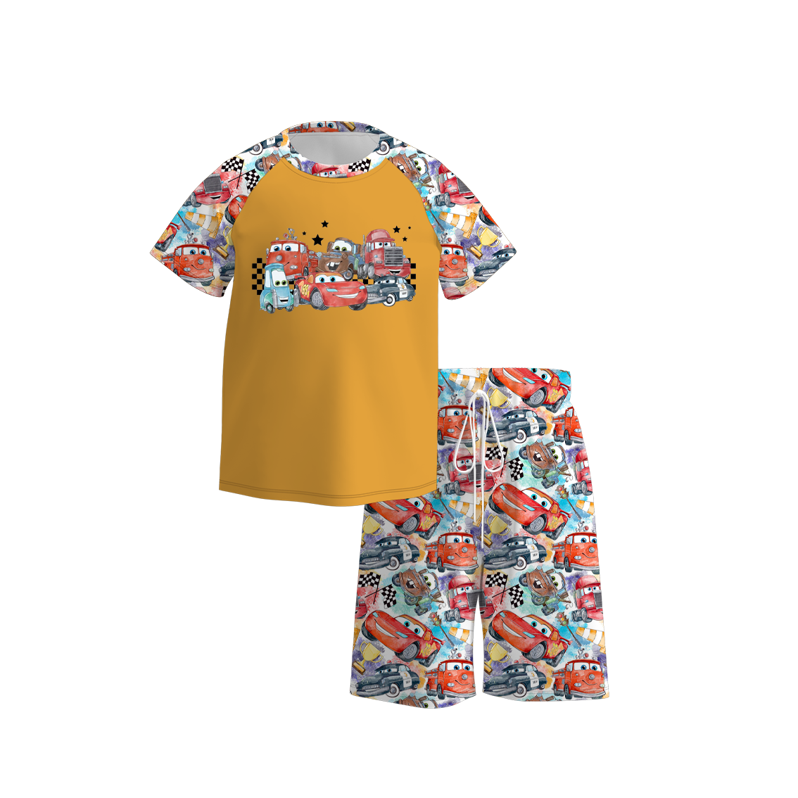 (Pre Order)Boys Summer Cars Pixar Print Short Set