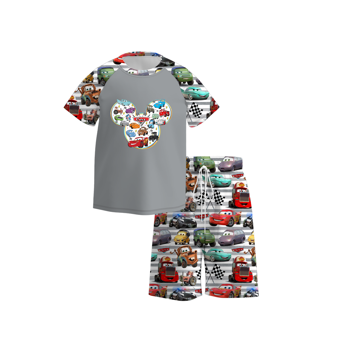 (Pre Order)Boys Summer Cars Pixar Print Short Set