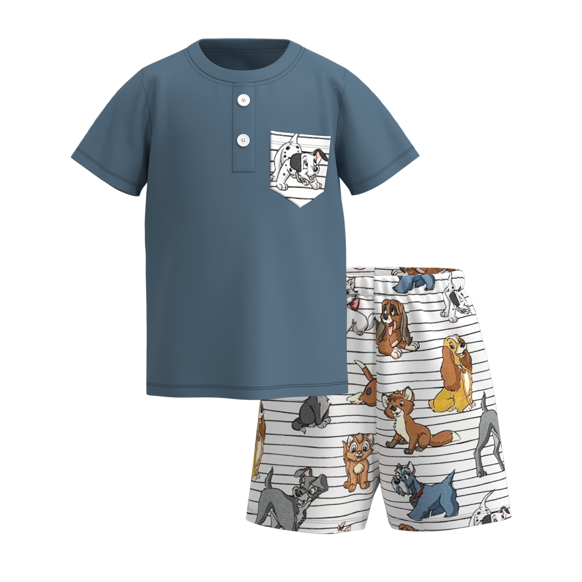 (Pre Order)Patriotic Boys Summer Pocket Print Short Set