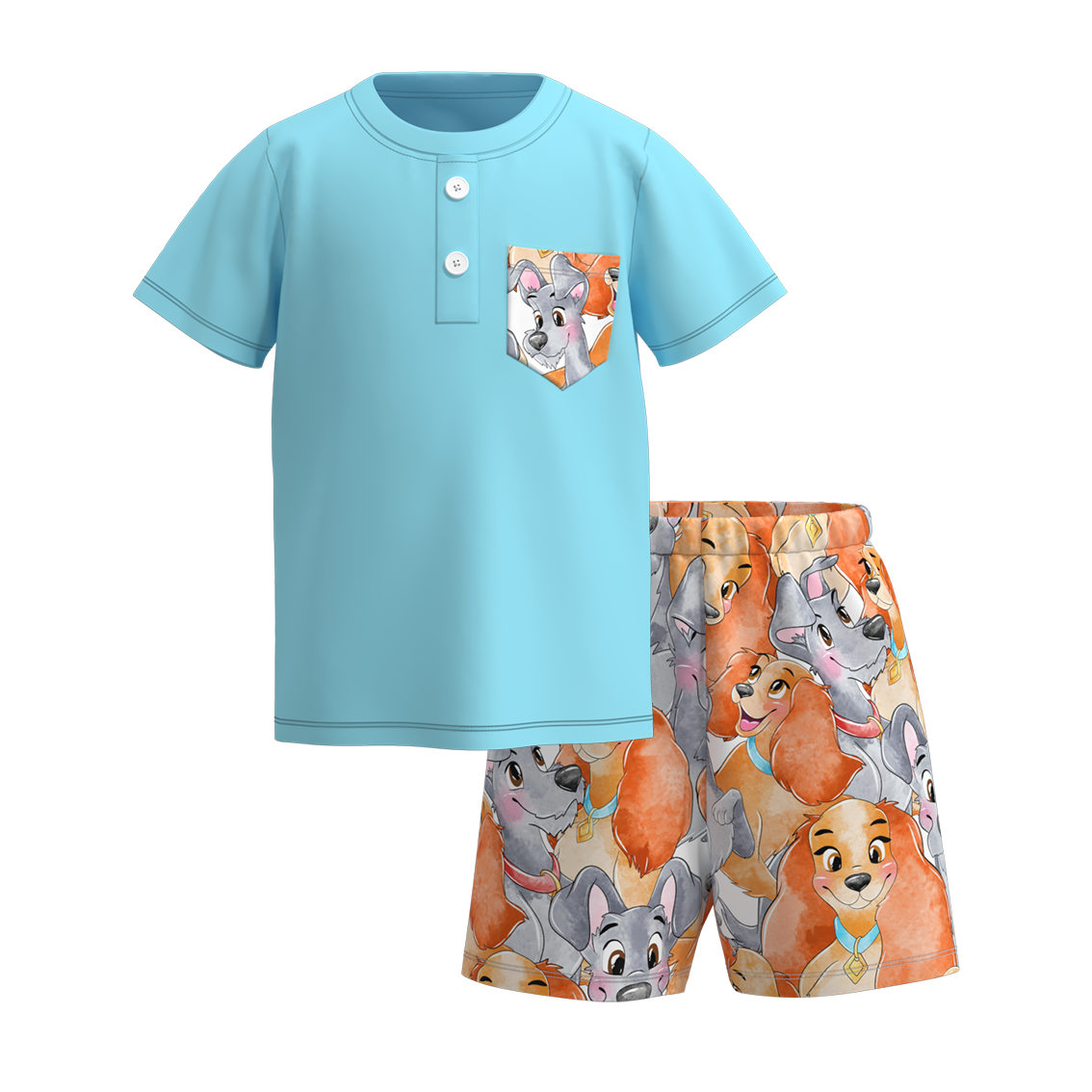 (Pre Order)Patriotic Boys Summer Pocket Print Short Set