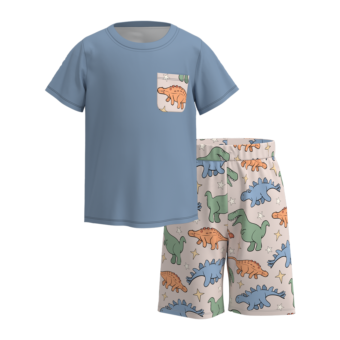 (Pre Order)Boys Summer Dinosaurs Print Short Set