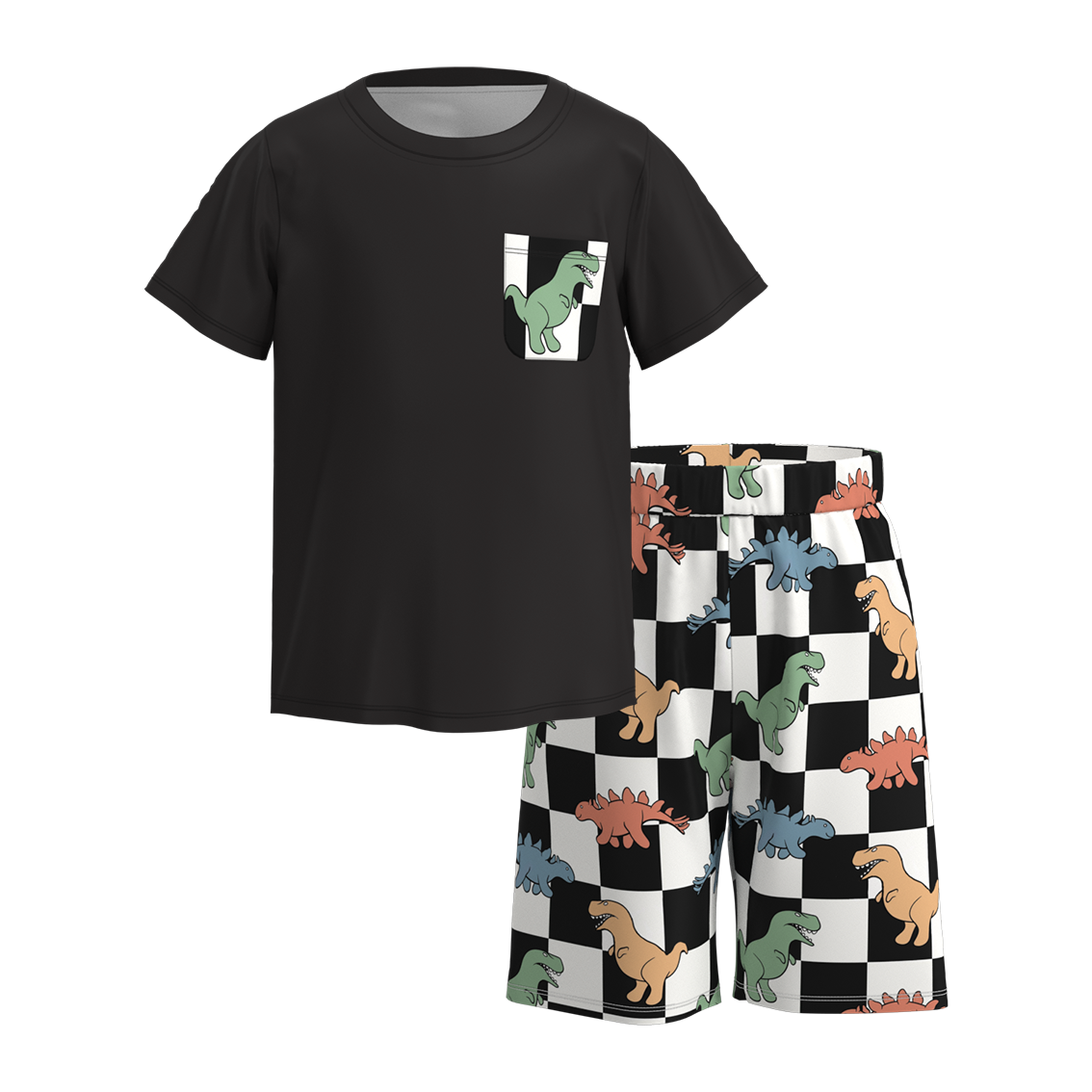 (Pre Order)Boys Summer Dinosaurs Print Short Set