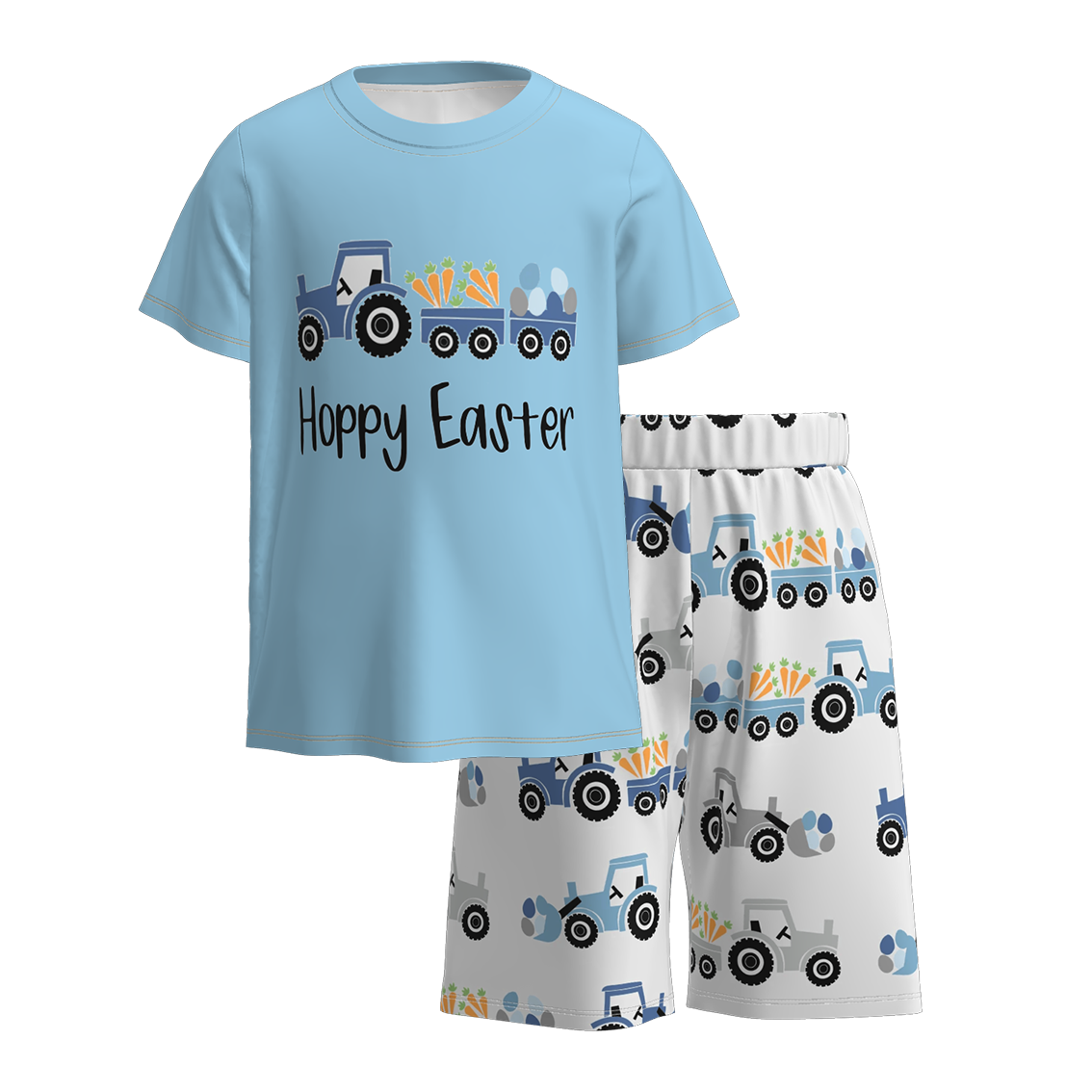 (Pre Order)Boys Easter Bunny Print Shorts Set