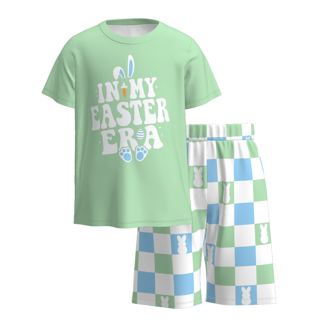 (Pre Order)Boys Easter Bunny Print Shorts Set