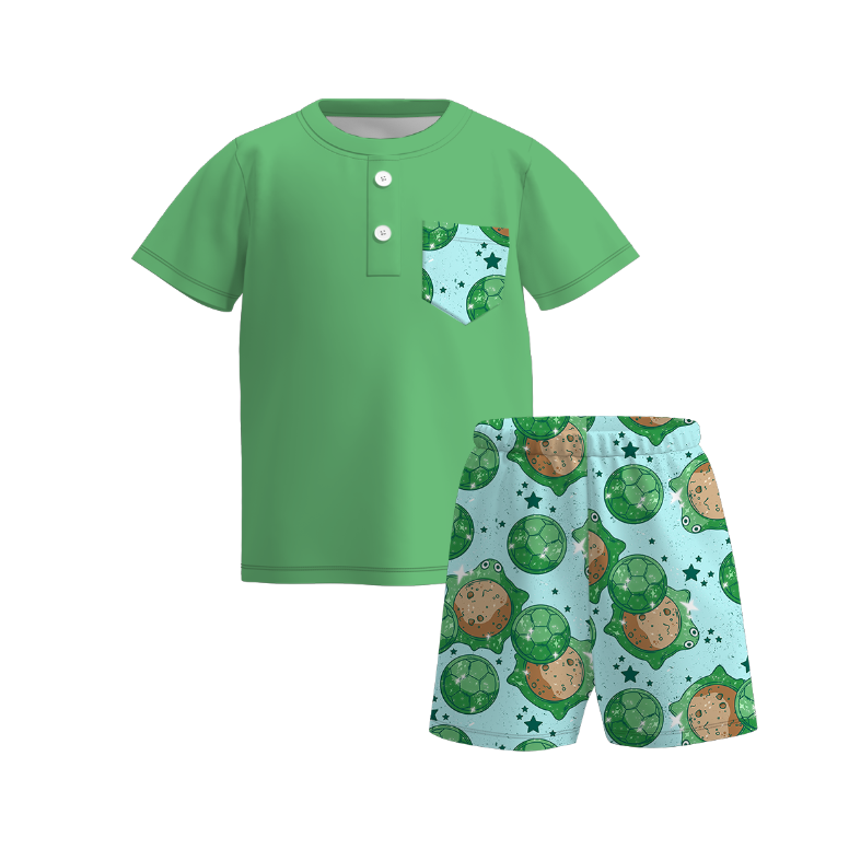 (Pre Order)Boys Spring and Summer Cartoon Print Shorts Set