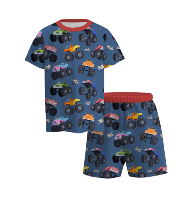 (Pre Order)Boys Spring and Summer Cartoon Print Pajamas