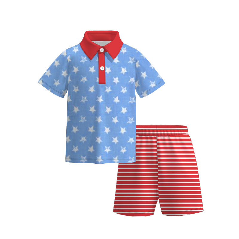 (Pre Order)Sibling Patriotic Print Dress,Romper and Set