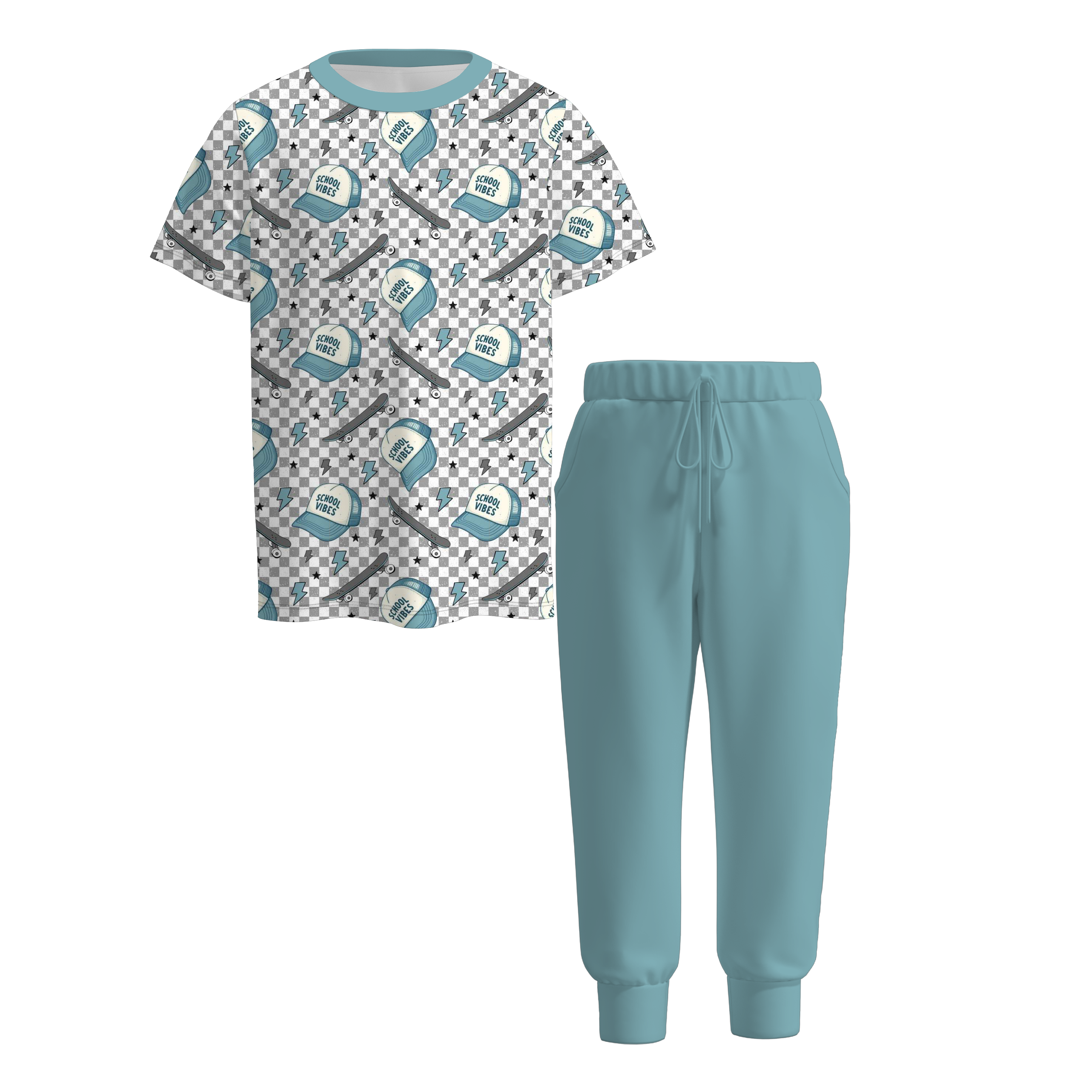 (Pre Order)Boys Summer Back To School Print Outfit Set