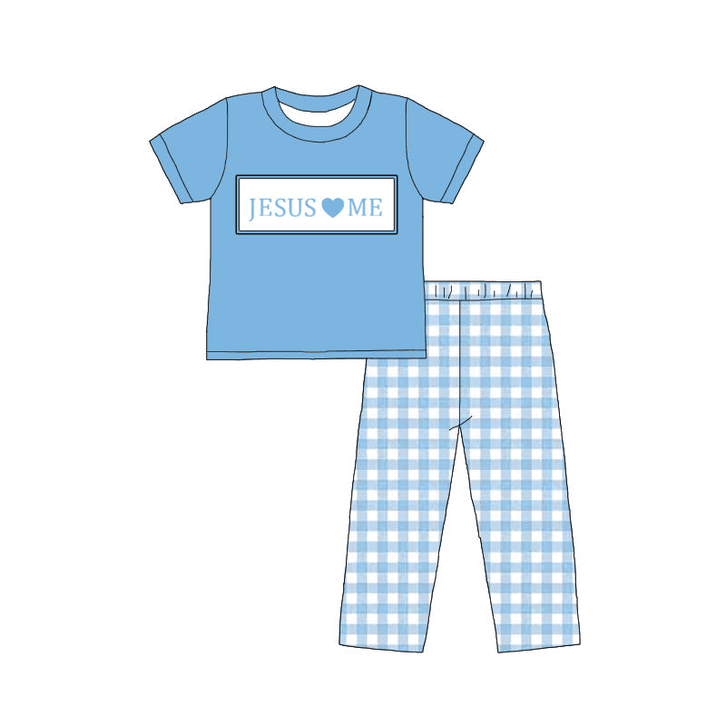 (Pre Order)Sibling Summer JESUS♥ME Embroidery Smocked Dress,Romper&Shorts Set
