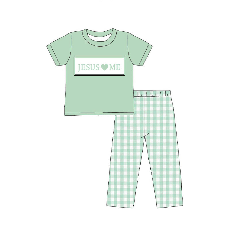 (Pre Order)Siblings Fall JESUS♥ME Embroidery Smocked Dress,Set&Romper