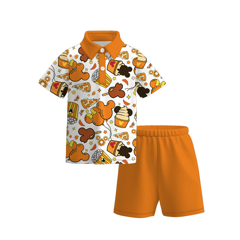 (Pre Order)Family Halloween Cartoon Print Dress,Set,Top&Romper