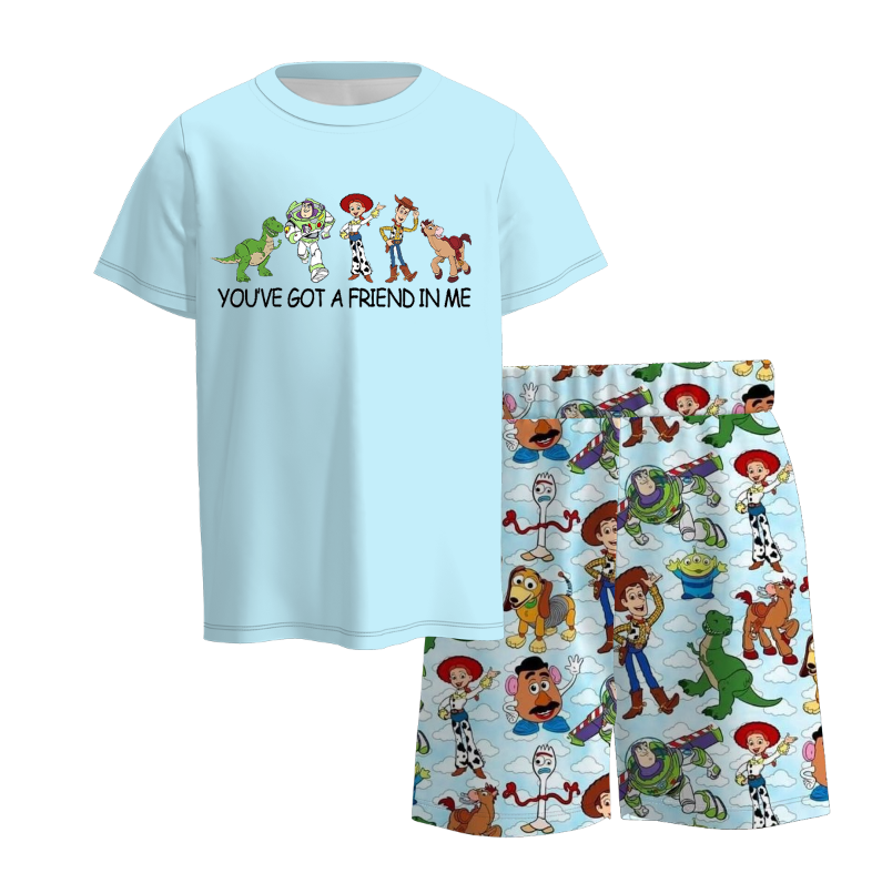 (Pre Order)Family Spring and Summer Cartoon Print Set&Top