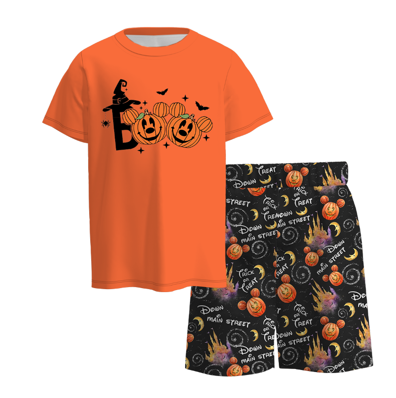 (Pre Order)Family Halloween Cartoon Print Set&Top