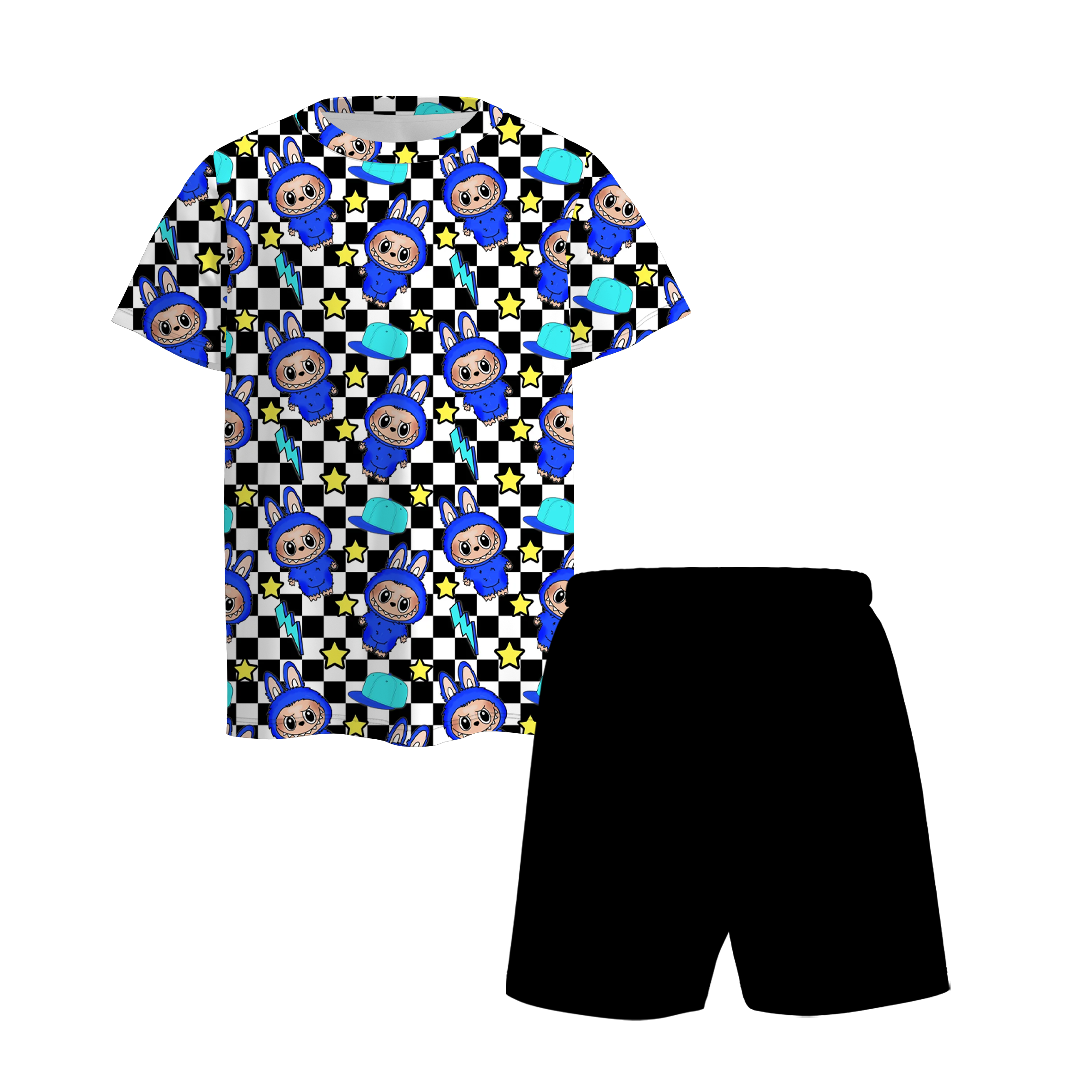 (Pre Order)Boys Cartoon Print Shorts Set