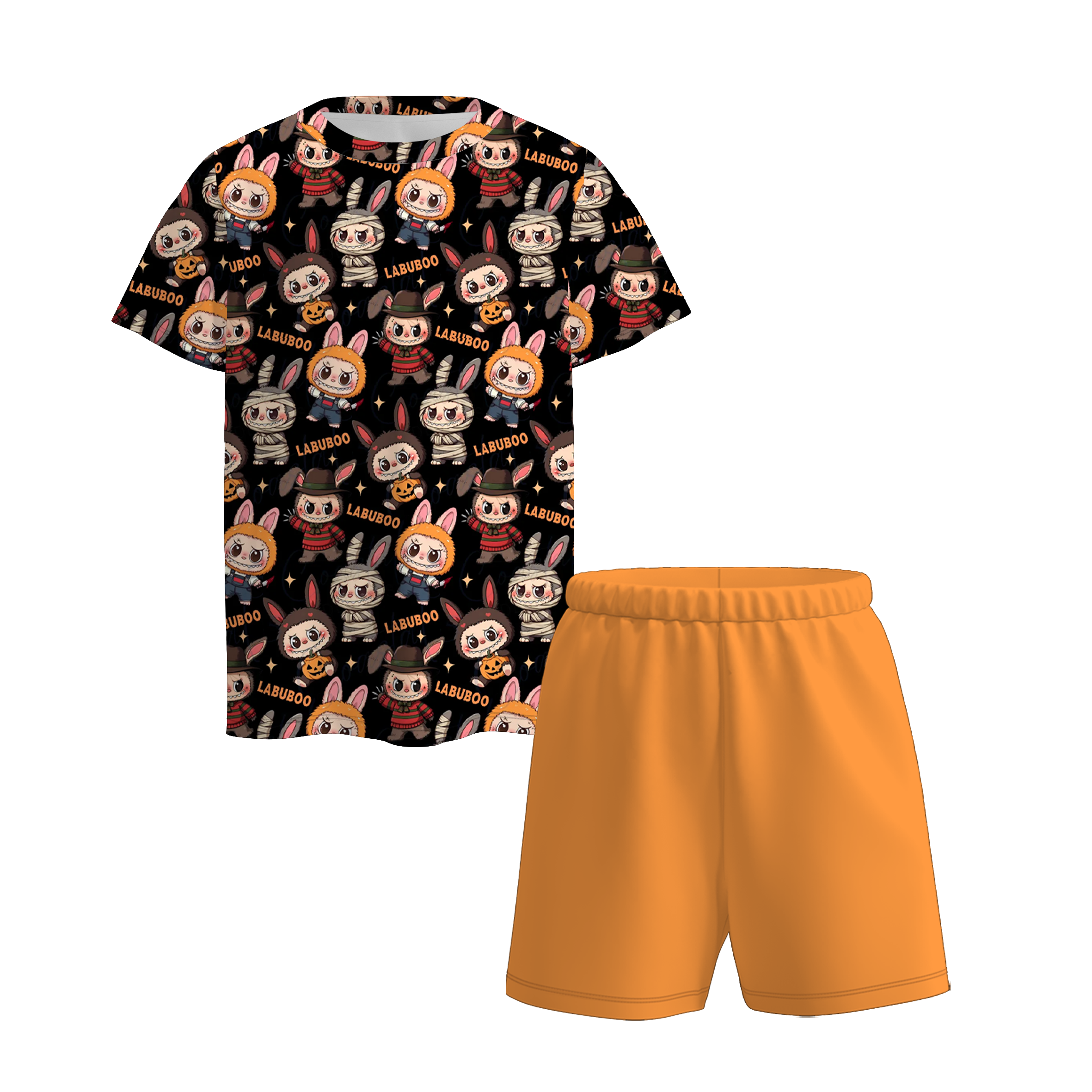 (Pre Order)Boys Cartoon Print Shorts Set