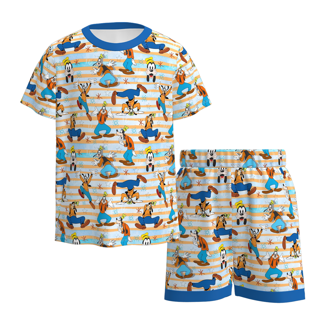 (Pre Order)Boys Spring and Summer Cartoon Print Shorts Set