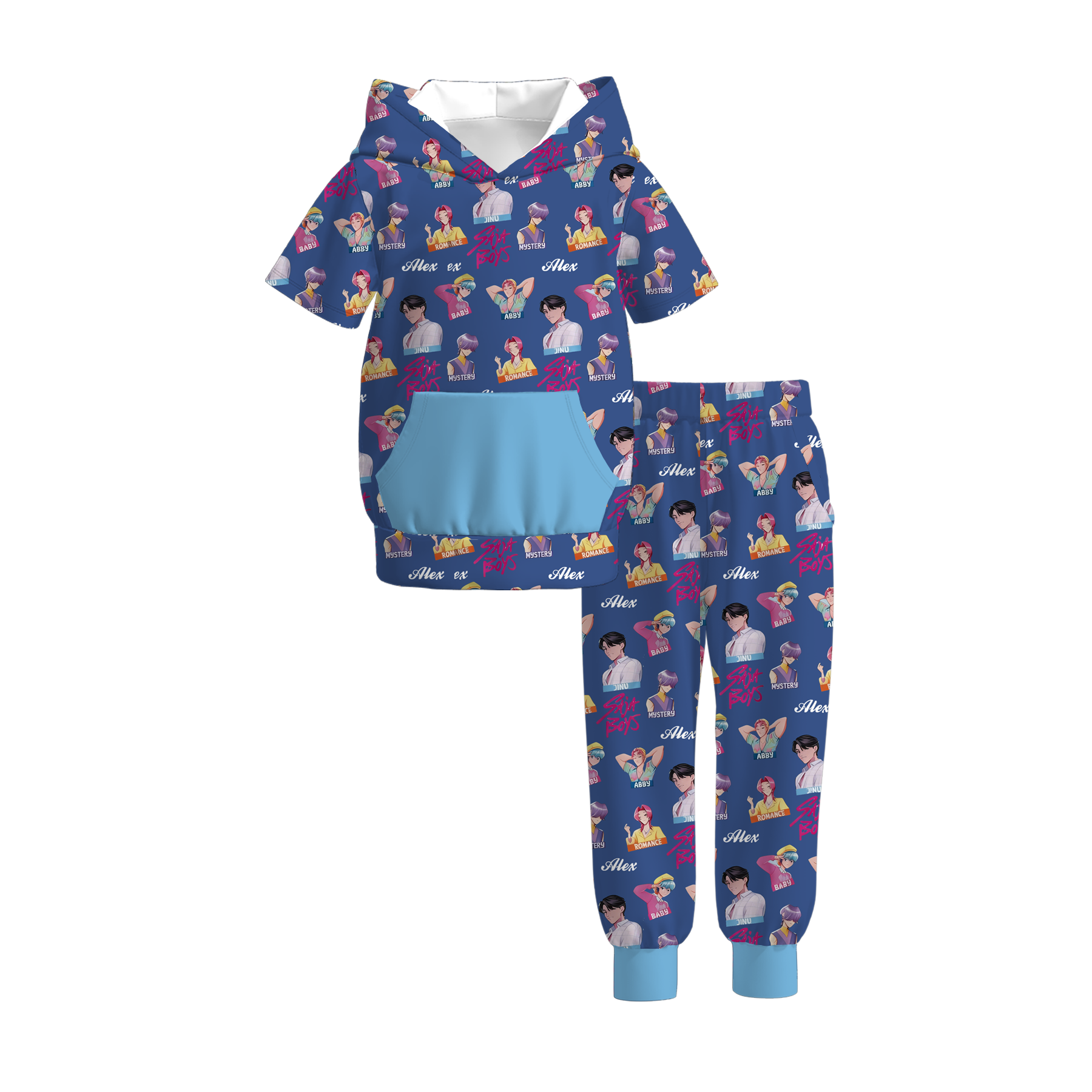 (Pre Order)Boys Spring&Summer Movie Character Print Hoodie Set