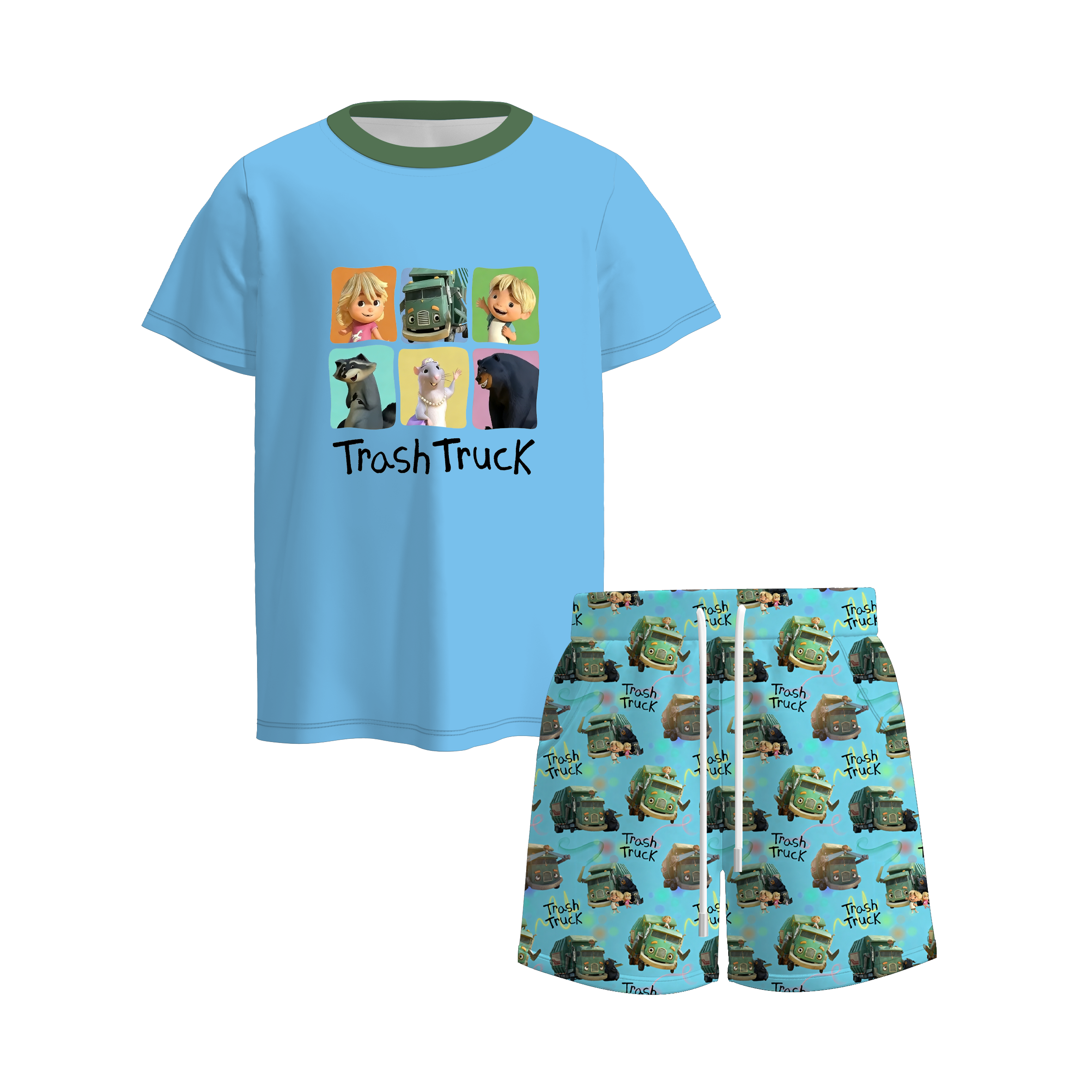 (Pre Order)Boys Spring&Summer Cartoon Print Shorts Set
