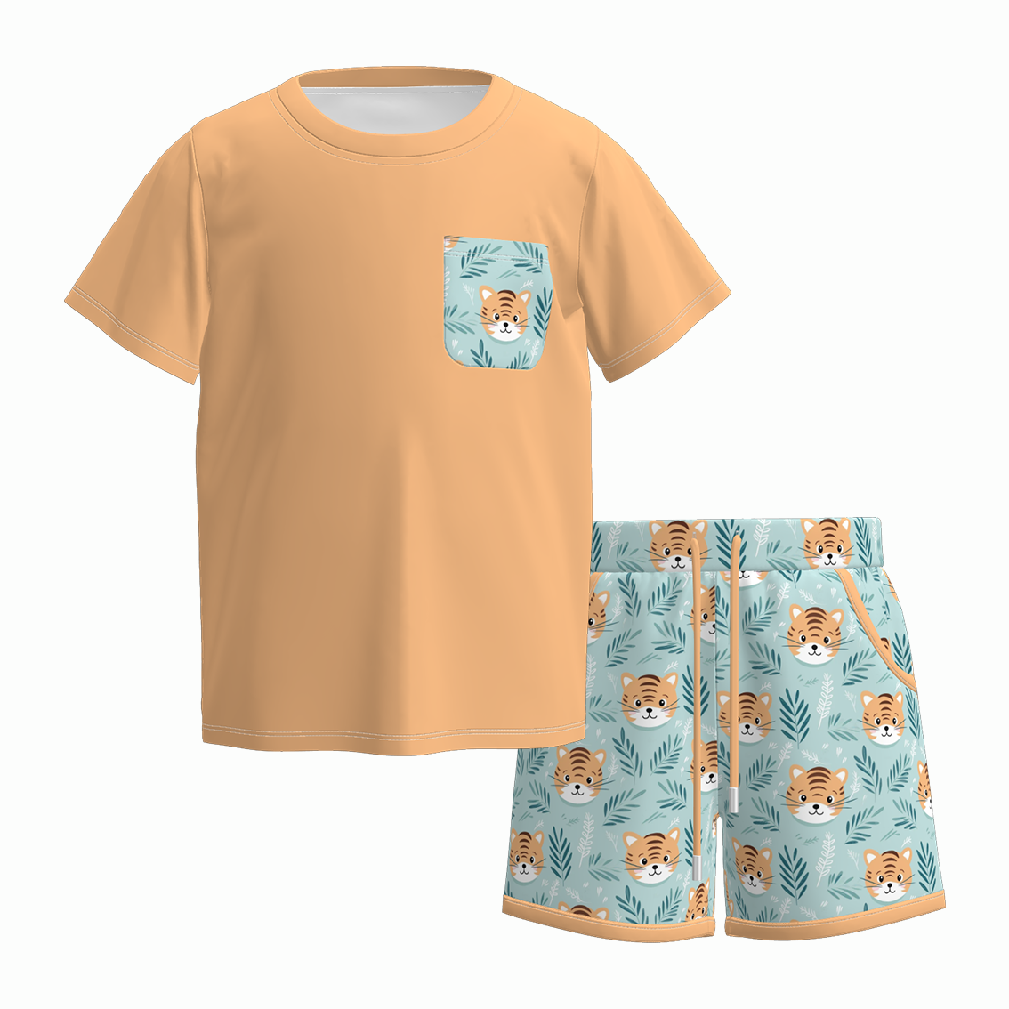 (Pre Order)Boys Spring&Summer Cartoon Print Shorts Set