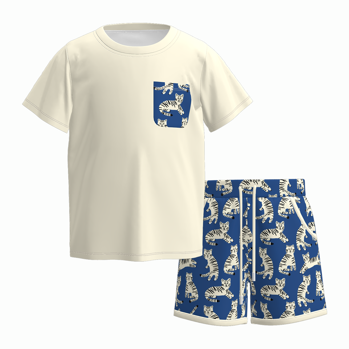(Pre Order)Boys Spring&Summer Cartoon Print Shorts Set