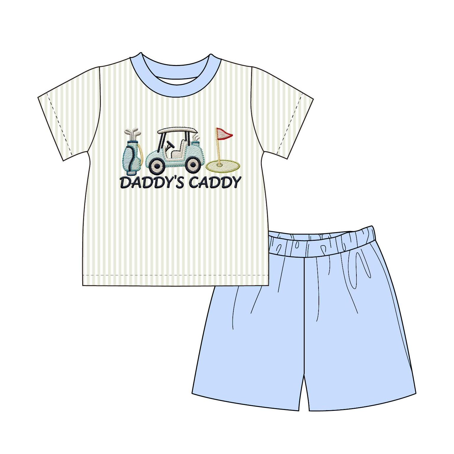 (Pre Order)Family DADDY'S CADDY Embroidery Set&Romper