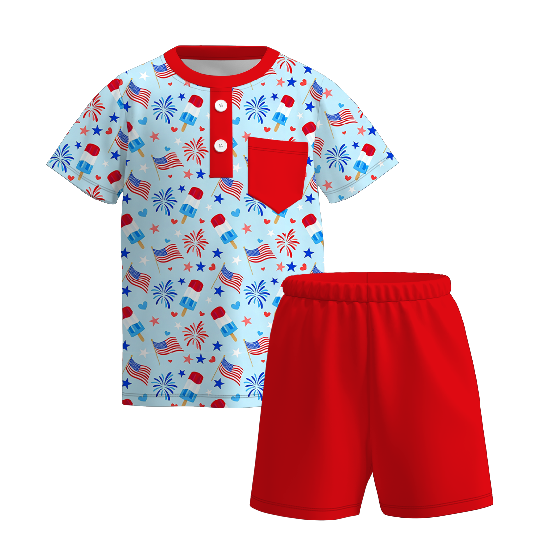 (Pre Order)Family Patriotic Print Dress,Set&Top